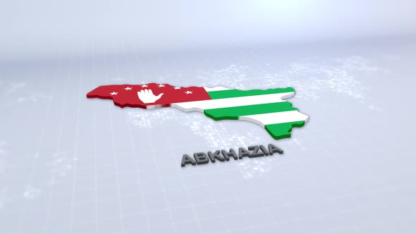 Abkhazia Map With Flag