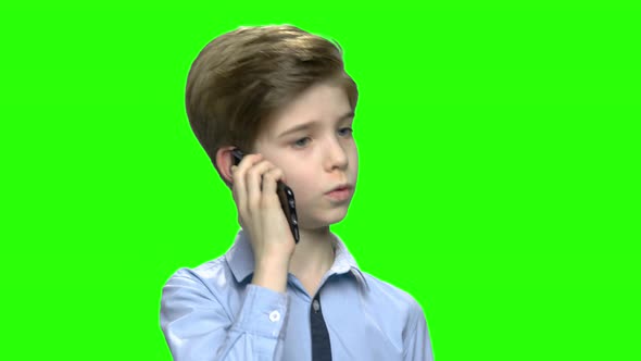 Cute Boy Talking on Phone