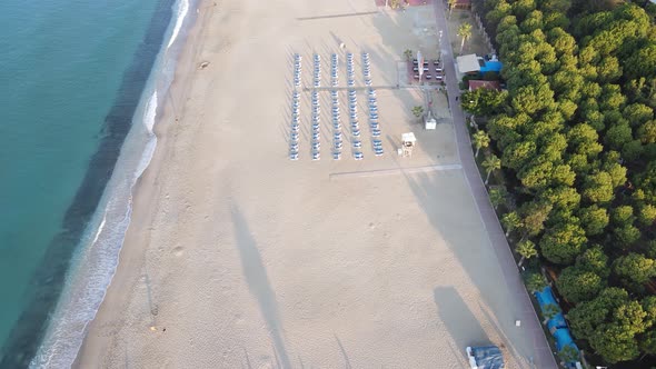 Aerial View of the Beach at the Seaside Resort Town. Turkey