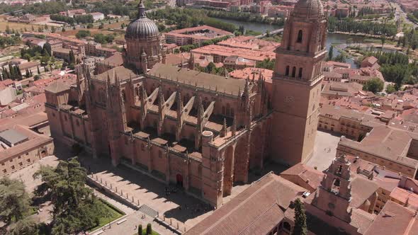 Aerial View of Salamanca Cathedral in Spain