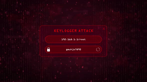 Keylogger system password hacking concept.