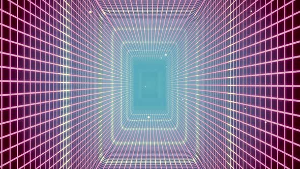 Grid Tunnel Rectangle  Light Retro 03 4K alt