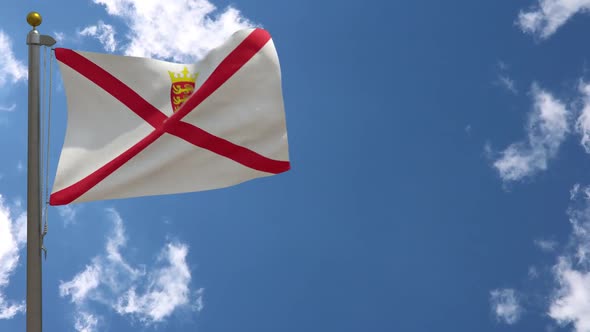 Jersey Flag (Uk) On Flagpole