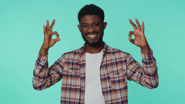 African American Man Looking Approvingly Showing Ok Gesture Like Sign Positive Something Good