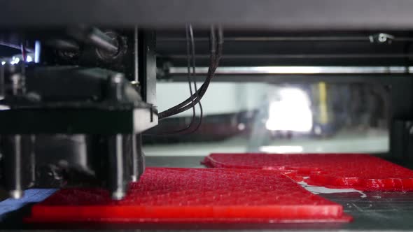 Modern 3 D Printer Prints A Part