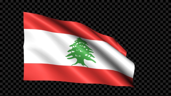 Lebanon Flag Blowing In The Wind