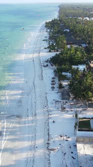 Vertical Video of the Ocean Near the Coast of Zanzibar Tanzania