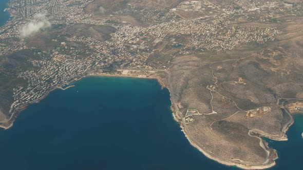 Aerial shot of Athens from the sky