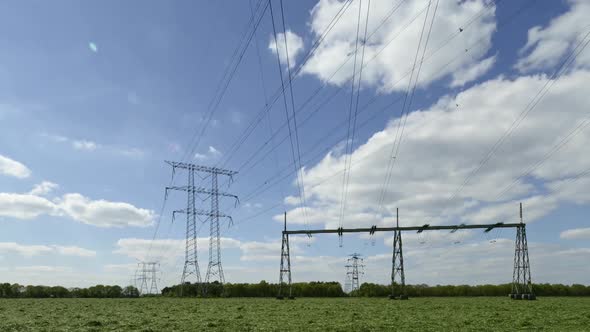 Clouds over power lines