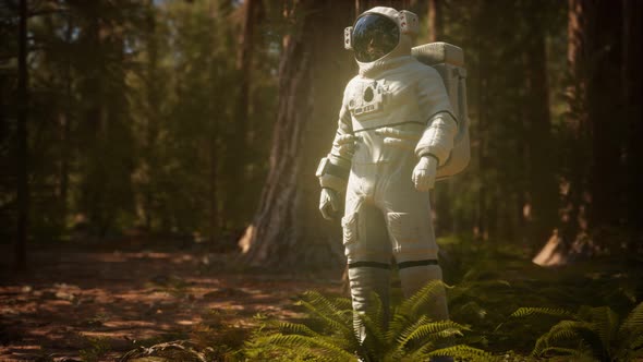 Lonely Astronaut in Dark Forest