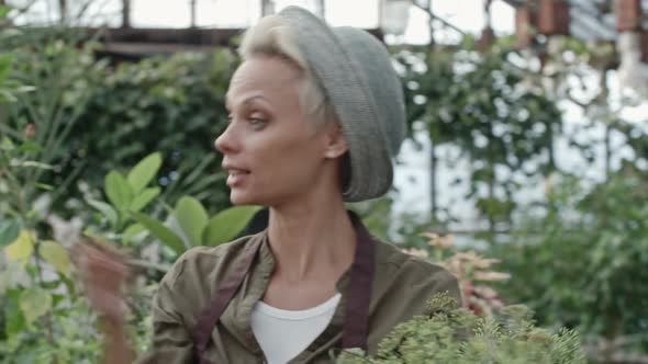 Beautiful Saleswoman in Farm Shop