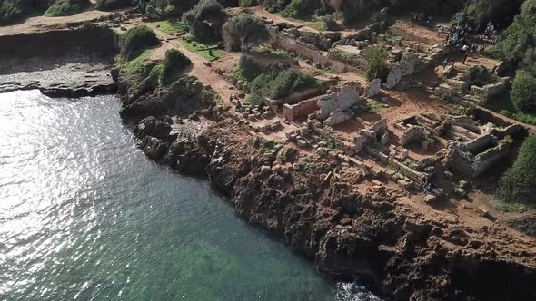 Aerial View Of The Ancient City Of Tipaza, Algeria