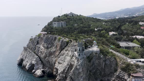 Aerial view of the castle Swallow's Nest, Crimea