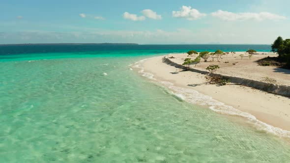 Tropical Island with Sandy Beach. Balabac, Palawan, Philippines