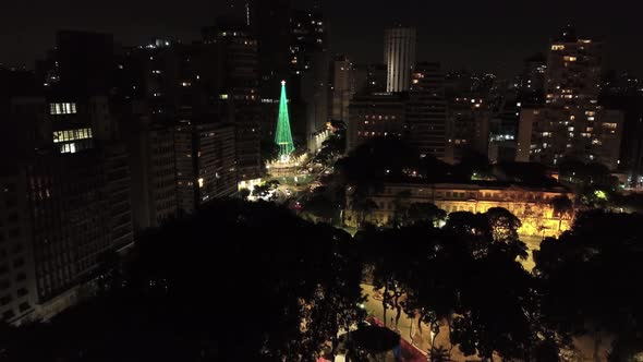 Night scape downtown Sao Paulo Brazil. Night city landscape of downtown district