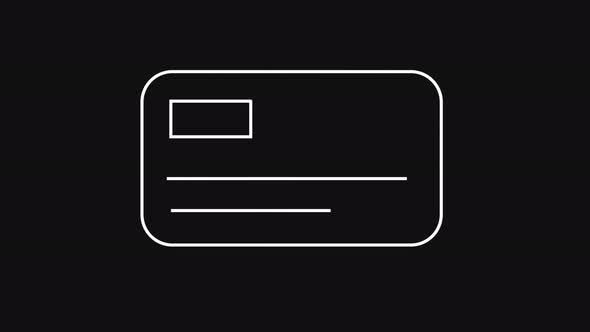 Bank Card For Online Payments Outline Style Black and White  4K