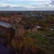 Bauska Medieval Castle Ruins Complex and Park From Above Aerial Shot 4K Video - VideoHive Item for Sale