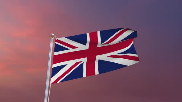 Flag Of United Kingdom Waving