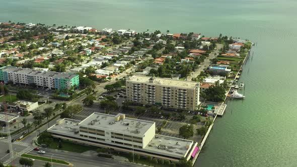 Waterfront realty Miami Beach shot with aerial drone