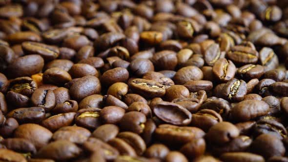 Rotating background from coffee beans.