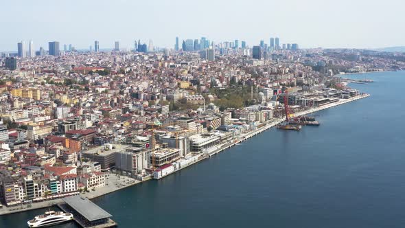 Istanbul City Coast Aerial View