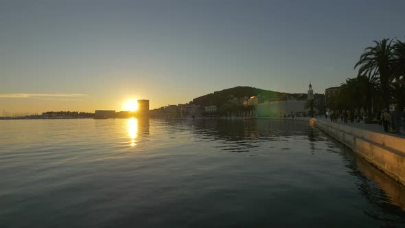 Splits waterfront at sunset