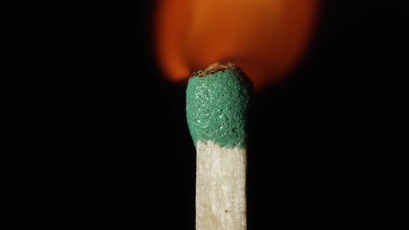 Slow Motion of Ignition of a Match