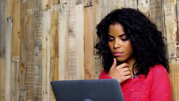 Beautiful woman using laptop