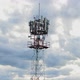 Aerial View Shot By Drone Telecommunication Base Station With  Clouds And Blue Sky. - VideoHive Item for Sale