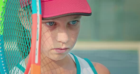 Tennis Player Wearing Vivid Clothes at the Tennis Circuit