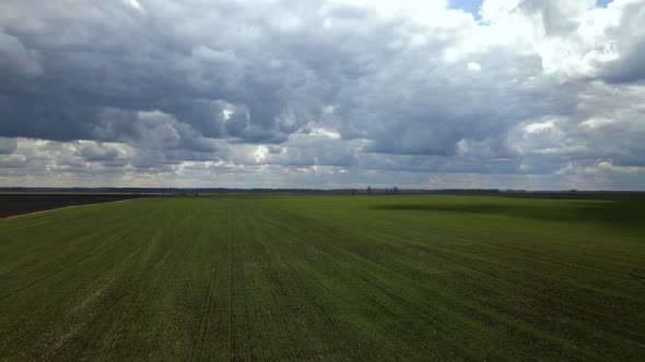 Aerial view of fields in the countryside, Beautiful agricultural landscape