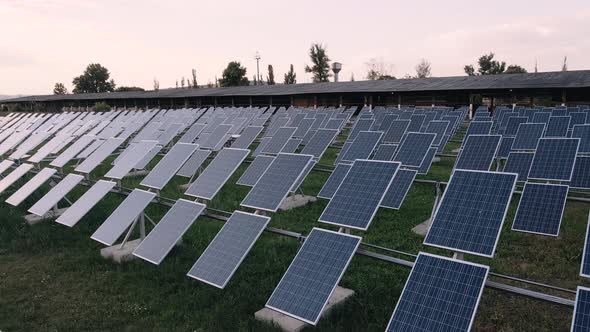 Aerial View of the Solar Power Plant. Aerial View of the Solar Farm.