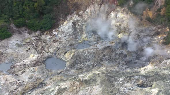 Drone Footage of only drive-in Volcano in the Caribbean