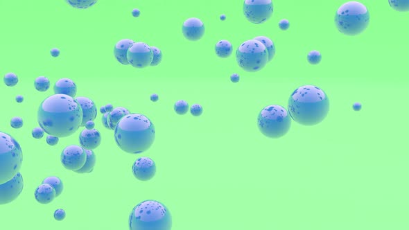 Abstract Balls with Reflection Design Psychedelic Concept Minimalistic Cover Footage