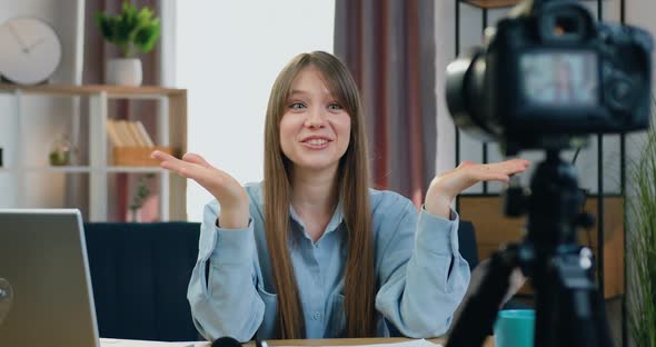 Girl Holding Online Meeting with Followers of Her Social Media channel