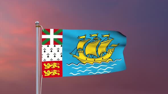 Saint Pierre And Miquelon Flag 4k