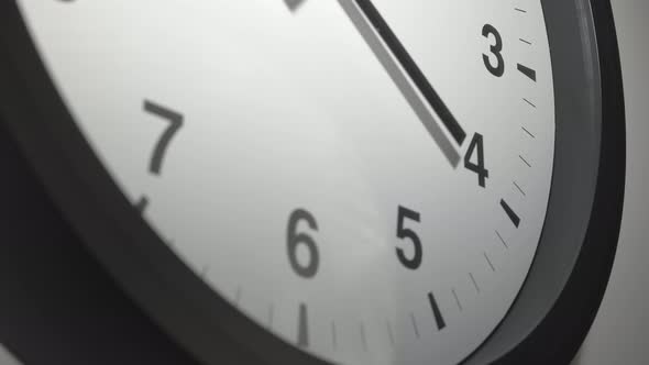 Clock Face In Time Lapse On White Wall 