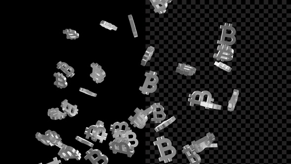 Flying Crypto Currency Symbols Bitcoin V5
