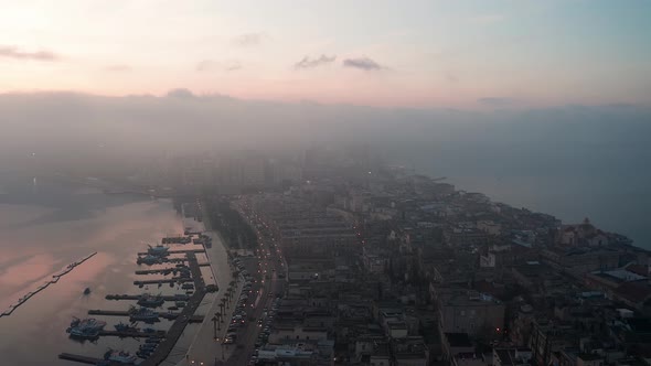 An aerial view of Taranto old town