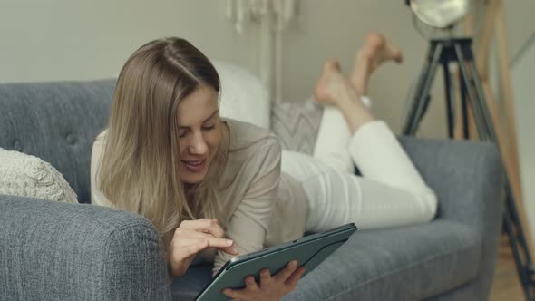 Woman Chatting with Friends in Social Networks