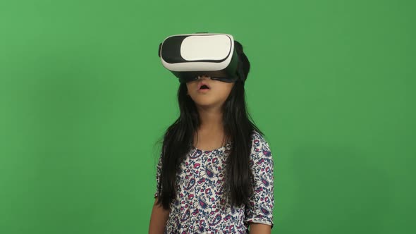 Little Girl Using Virtual Reality Headset