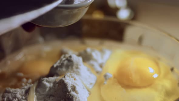 Close Up Process of Handmade Dough From Flour