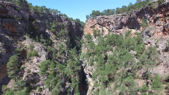 Deep and Steep Rocky Canyon Walls