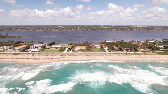 Aerial Pull Out Shot Palm Beach Florida 4k
