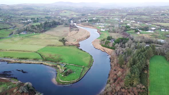 Aerial View of the Village Inver in County Donegal  Ireland