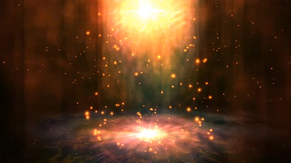 Golden Magical Particles Loop Background