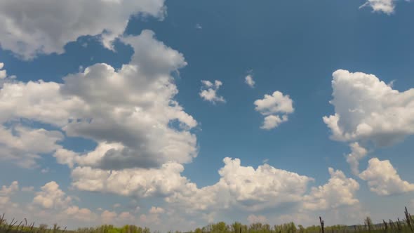Time Lapse Beautiful Blue Sky with Clouds Background
