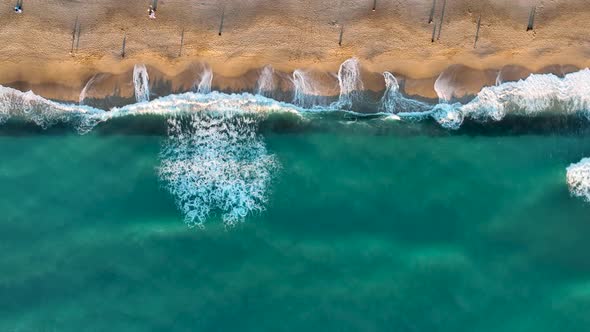 Beautiful Beach in Turkey Alanya Aerial View 4 K