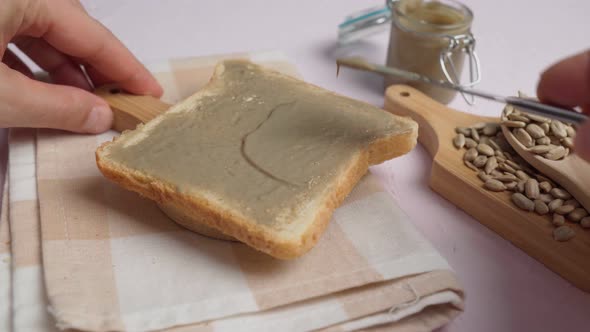 Homemade Sunflower Seeds Butter or Spread with Roasted Seeds