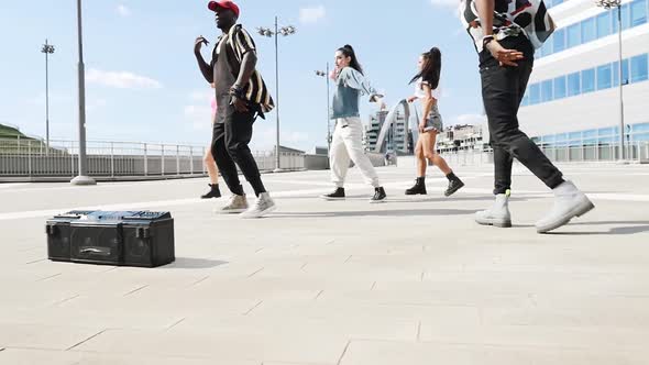 Group of professional street dancers